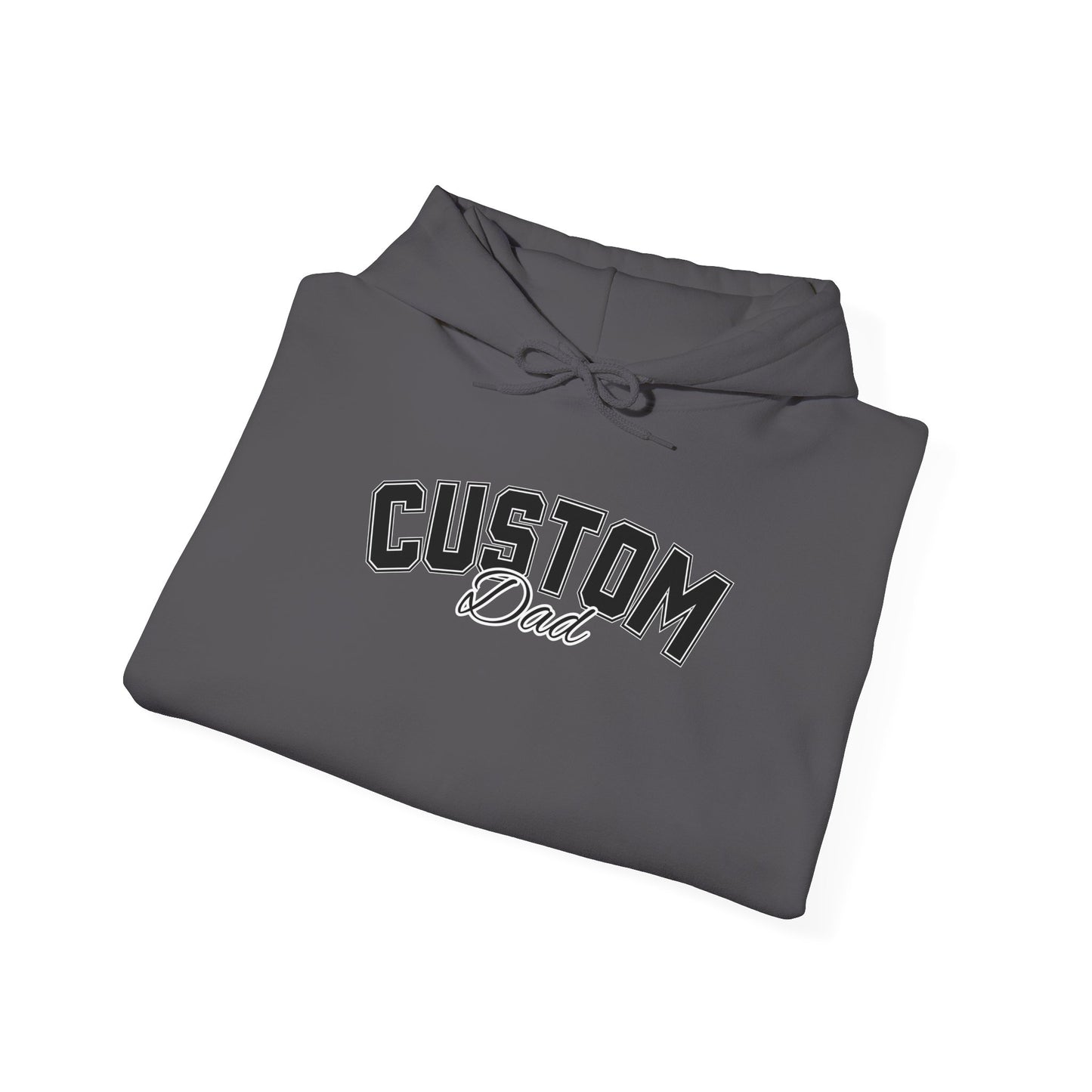 Dog breed dad hoodie with name on sleeve