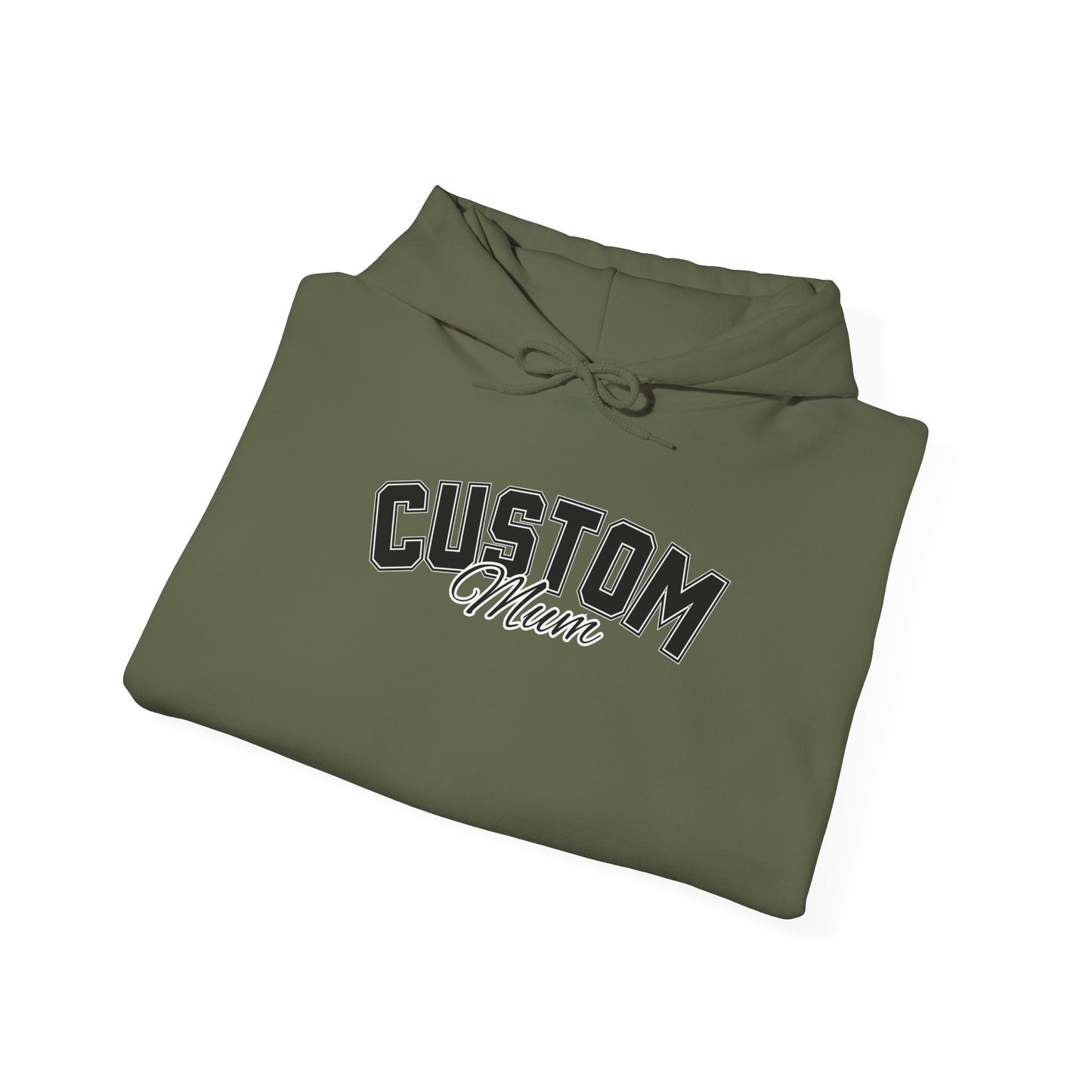 Dog breed mum hoodie with name on sleeve