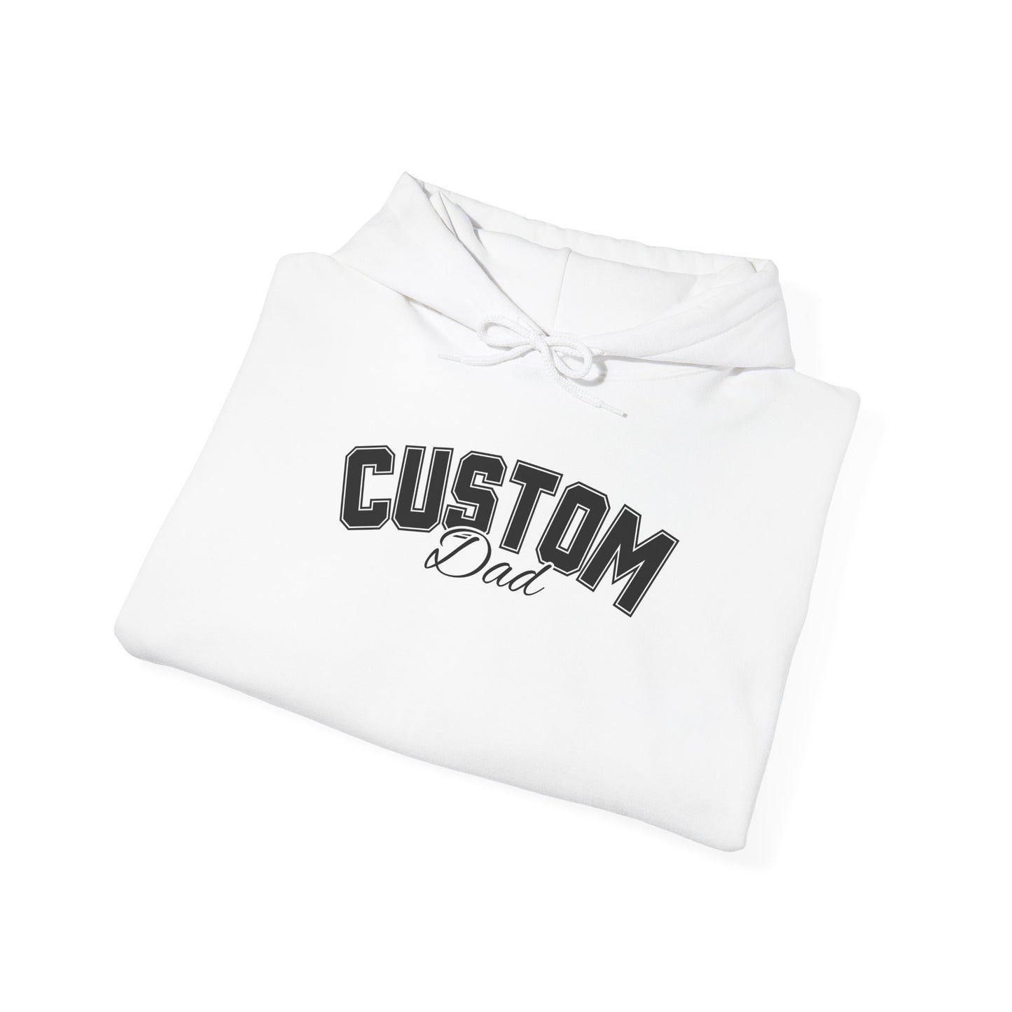 Dog breed dad hoodie with name on sleeve