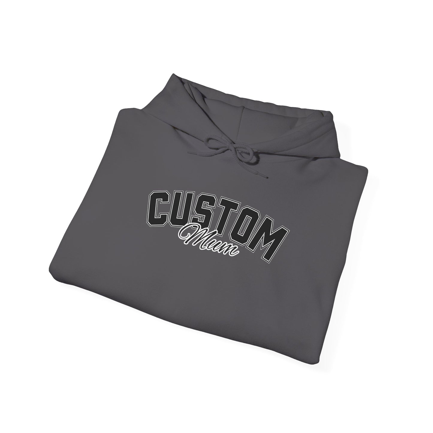 Dog breed mum hoodie with name on sleeve