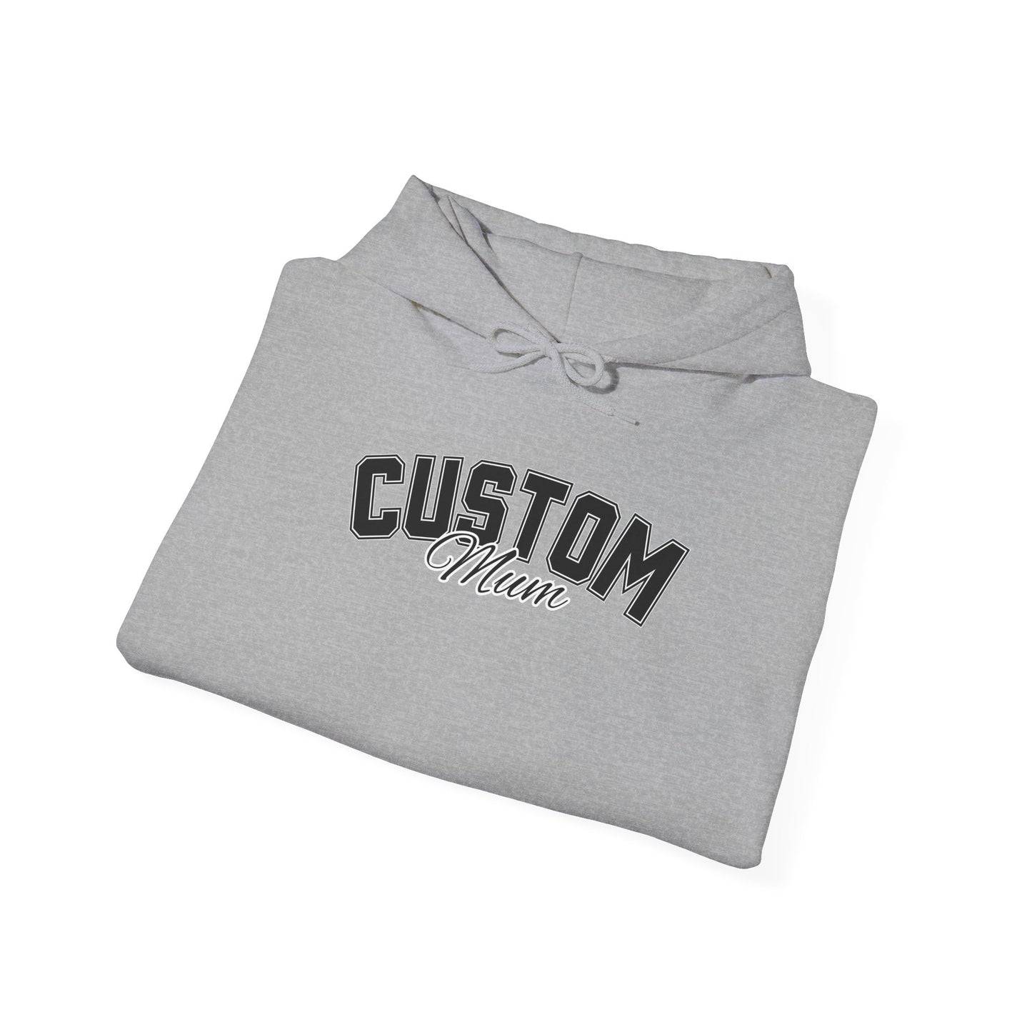 Dog breed mum hoodie with name on sleeve