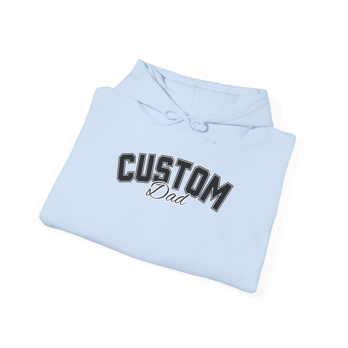 Dog breed dad hoodie with name on sleeve