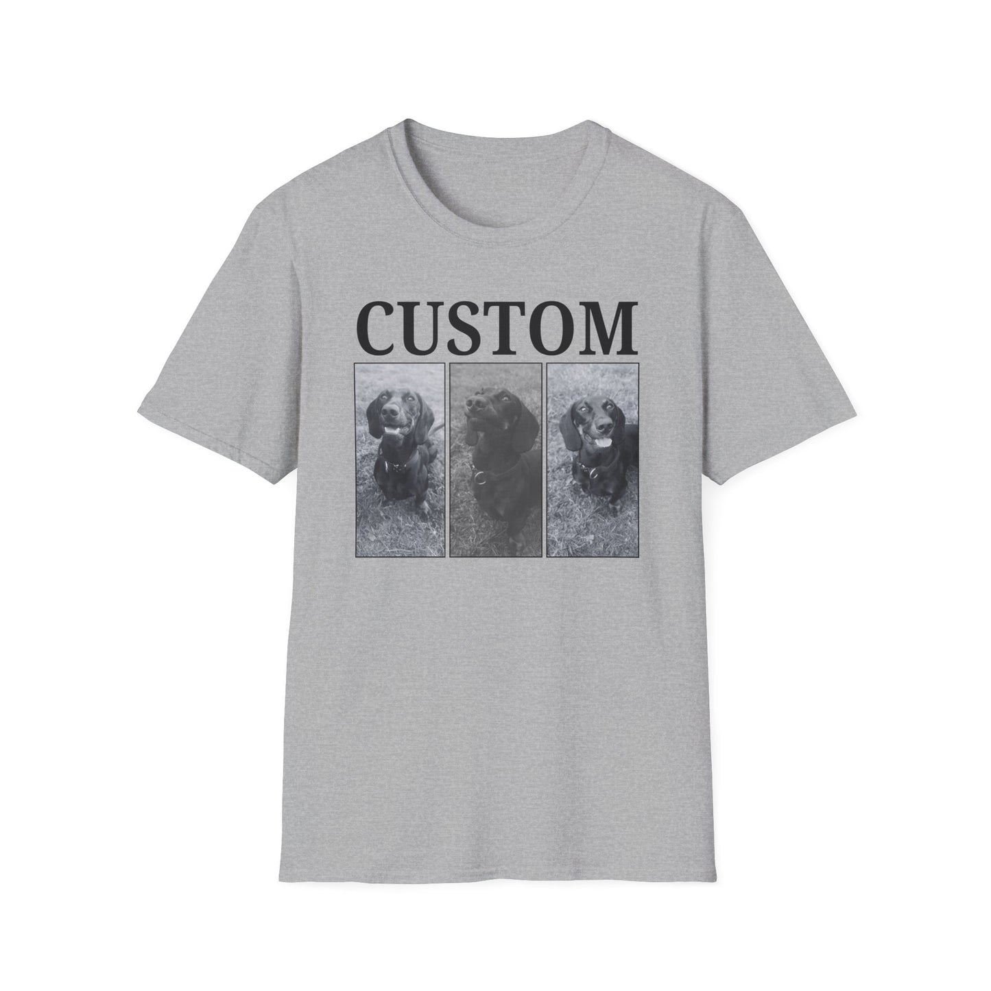 Personalised Vintage style dog photo and name T-shirt