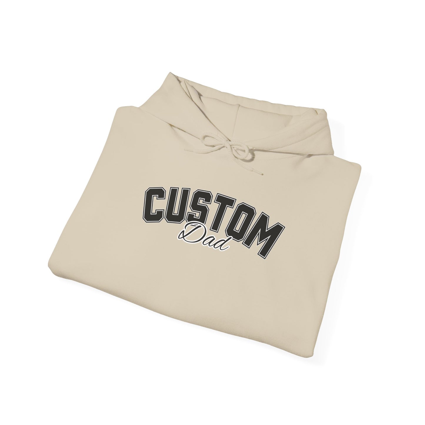 Dog breed dad hoodie with name on sleeve