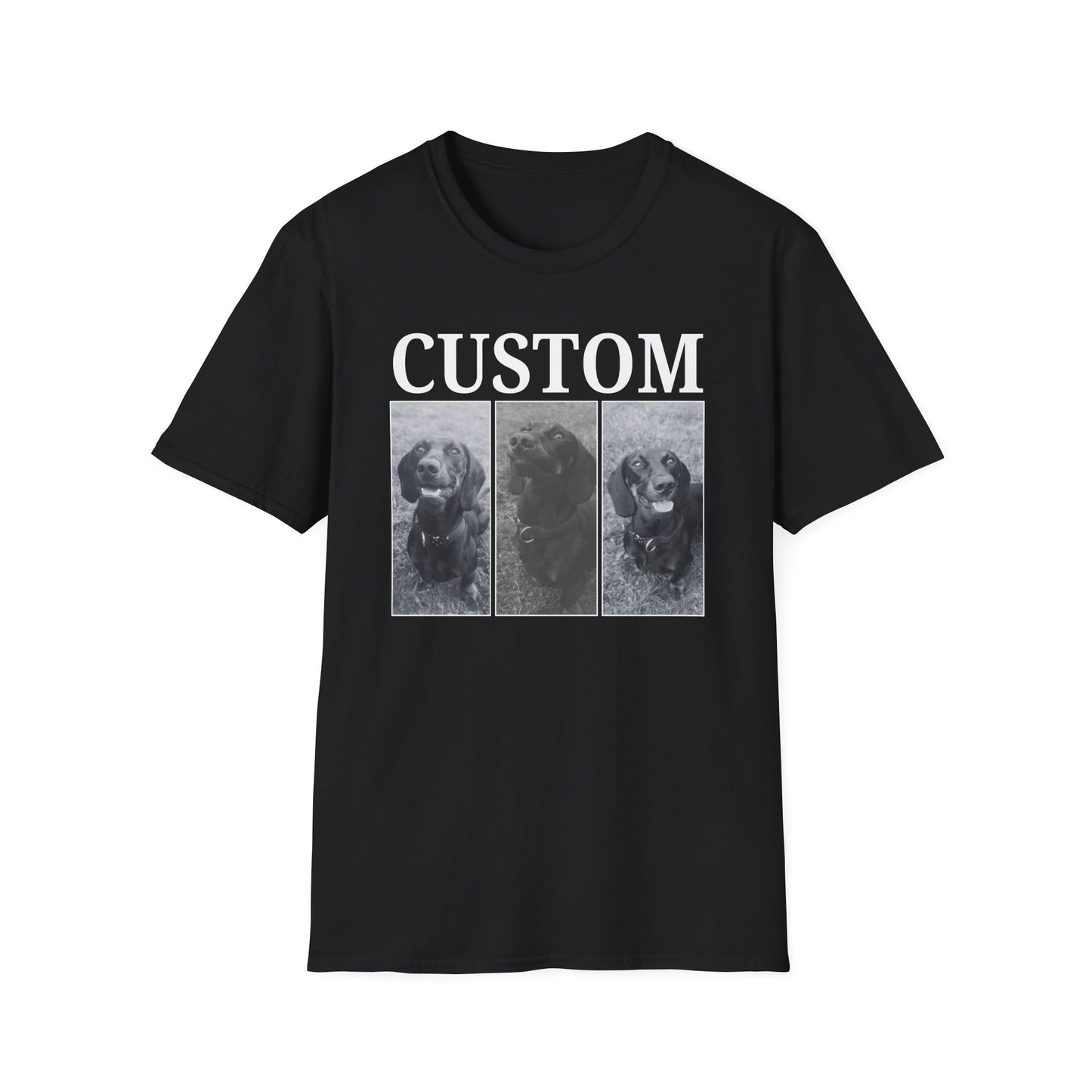 Personalised Vintage style dog photo and name T-shirt
