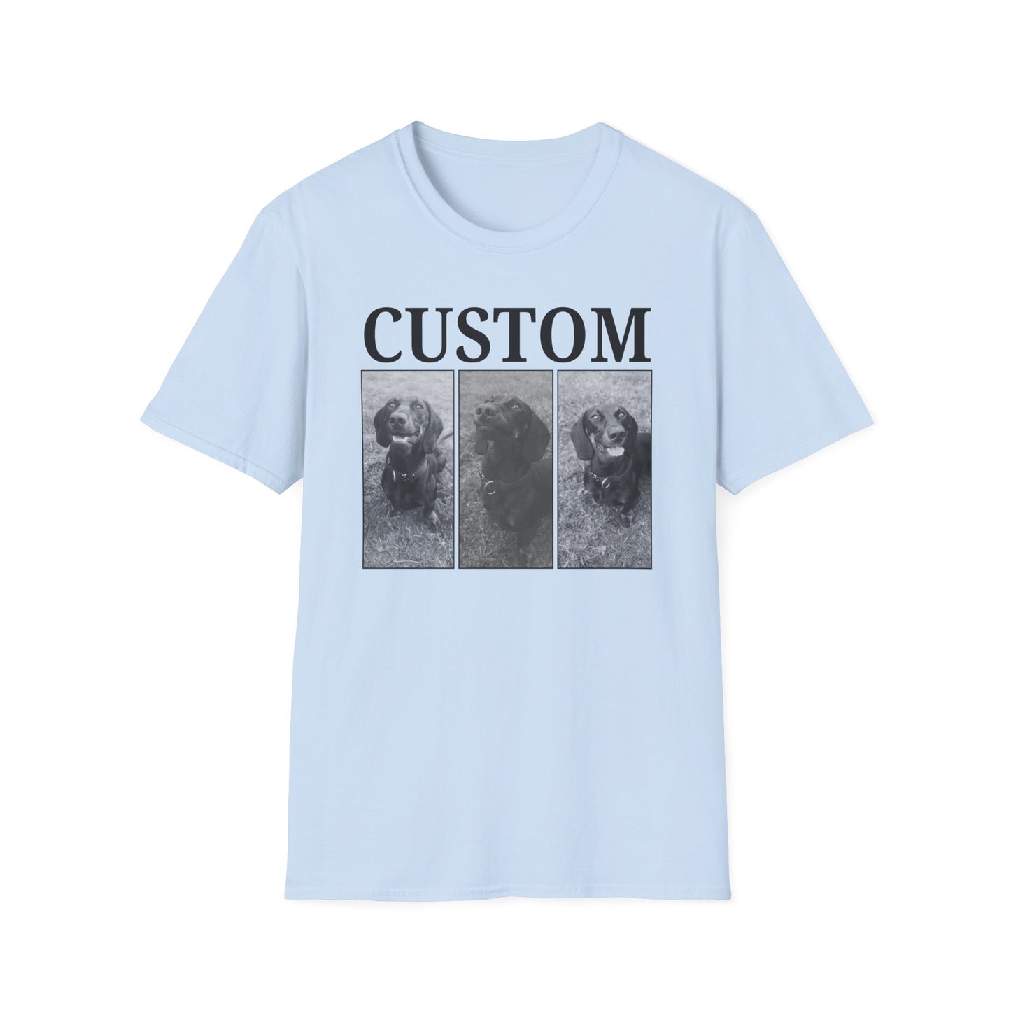 Personalised Vintage style dog photo and name T-shirt