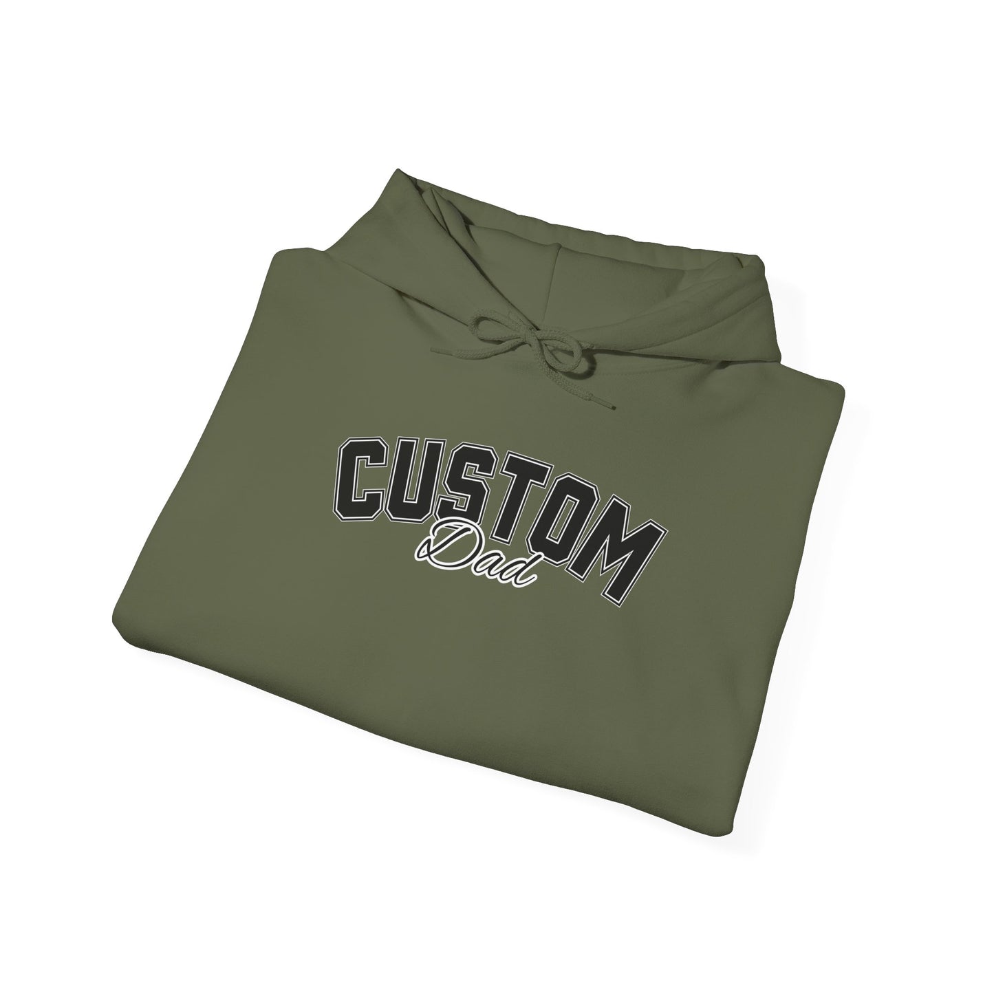 Dog breed dad hoodie with name on sleeve