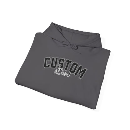 Dog breed dad hoodie with name on sleeve