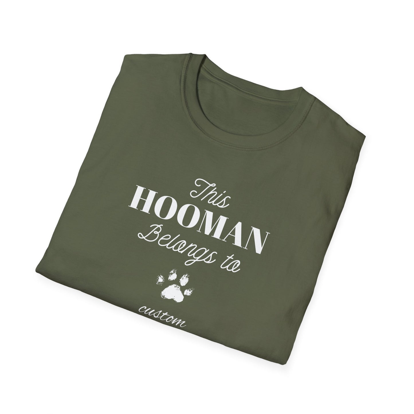 This HOOMAN belongs too t-shirt with your dogs name
