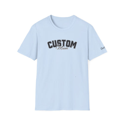 Dog mum custom breed t-shirt with name on sleeve