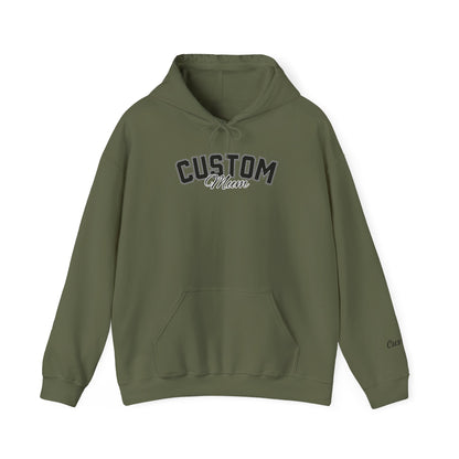 Dog breed mum hoodie with name on sleeve