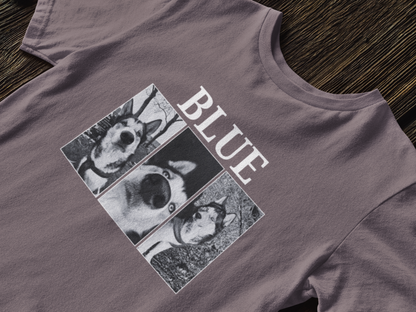 Vintage style 3x dog photos and name T-shirt