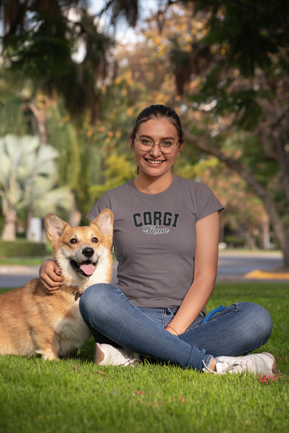 Dog mum custom breed t-shirt with name on sleeve