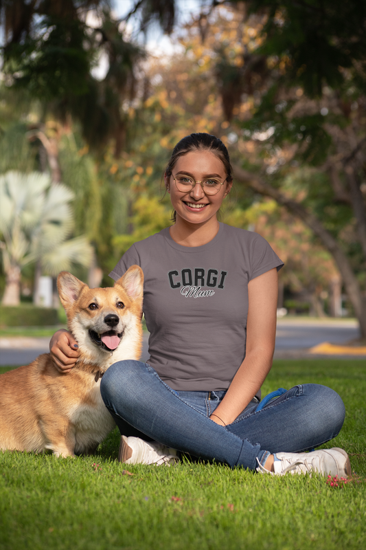 Dog mum custom breed t-shirt with name on sleeve