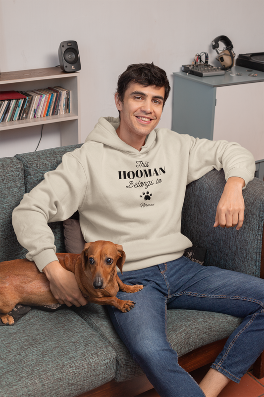 This HOOMAN belongs too hoodie with your dogs name