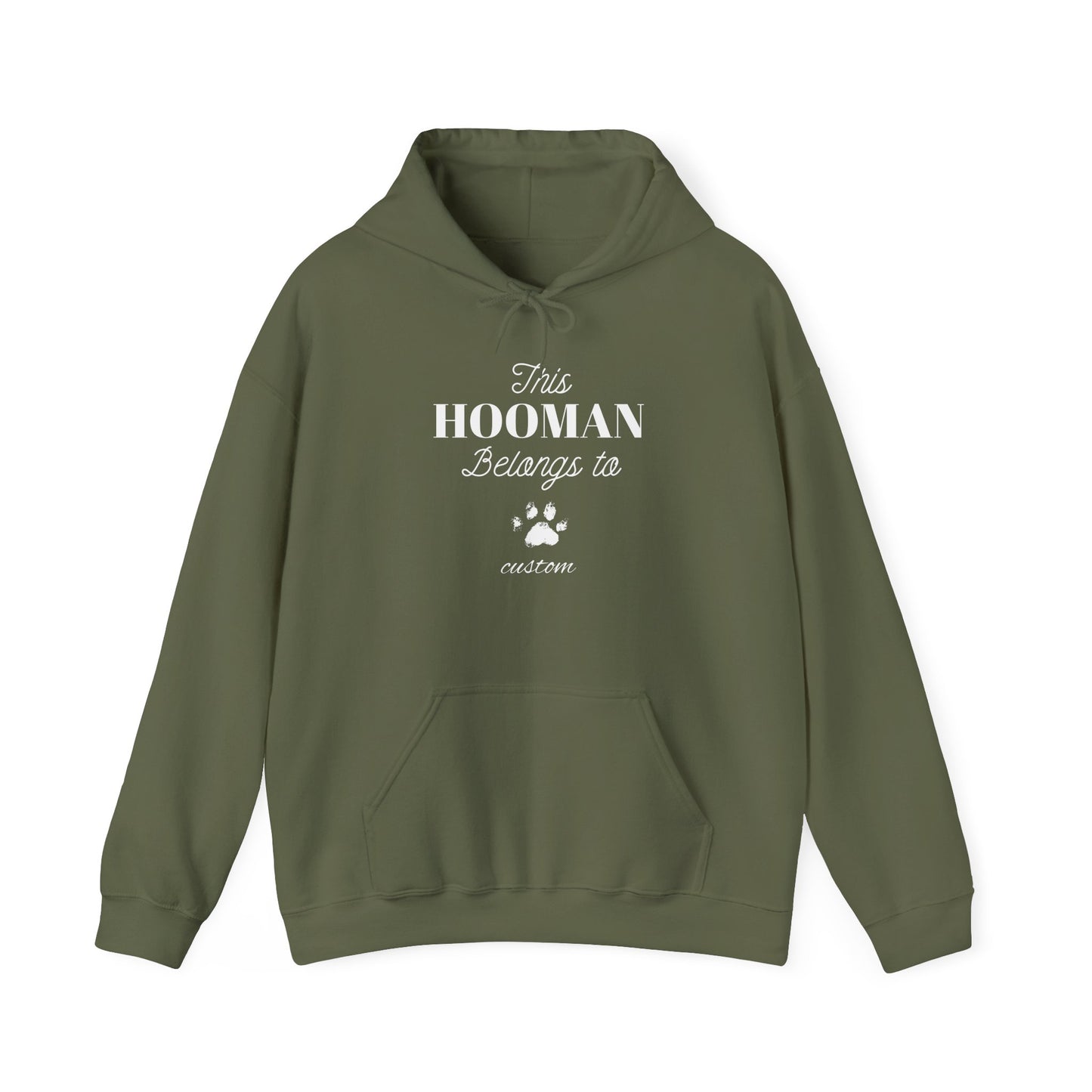 This HOOMAN belongs too hoodie with your dogs name