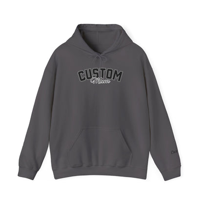 Dog breed mum hoodie with name on sleeve