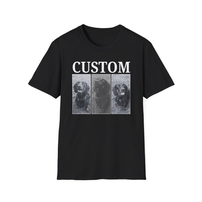 Personalised Vintage style dog photo and name T-shirt