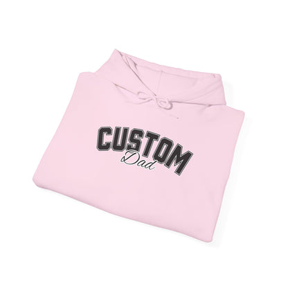 Dog breed dad hoodie with name on sleeve