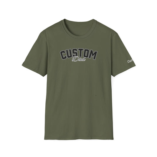 Dog dad custom breed shirt with name on sleeve