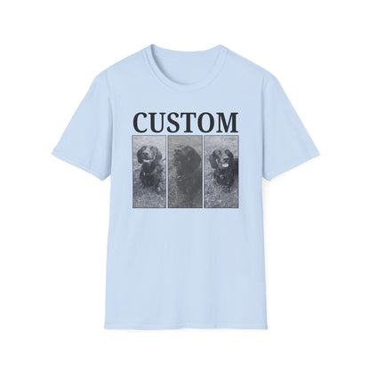 Personalised Vintage style dog photo and name T-shirt